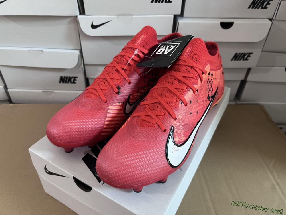 Men's Nike Air Zoom Mercurial Vapor 15 Elite AG Football Boots - Red/White/Black
