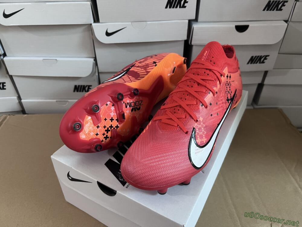 Men's Nike Air Zoom Mercurial Vapor 15 Elite AG Football Boots - Red/White/Black