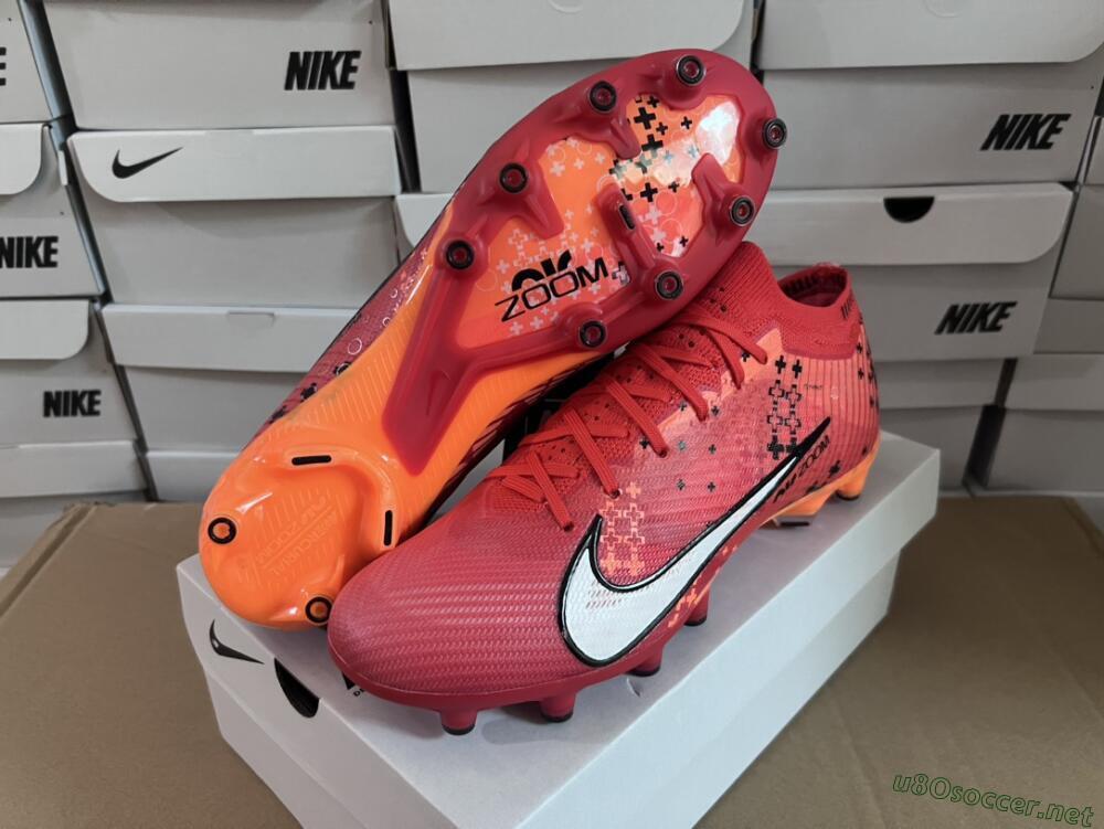 Men's Nike Air Zoom Mercurial Vapor 15 Elite AG Football Boots - Red/White/Black