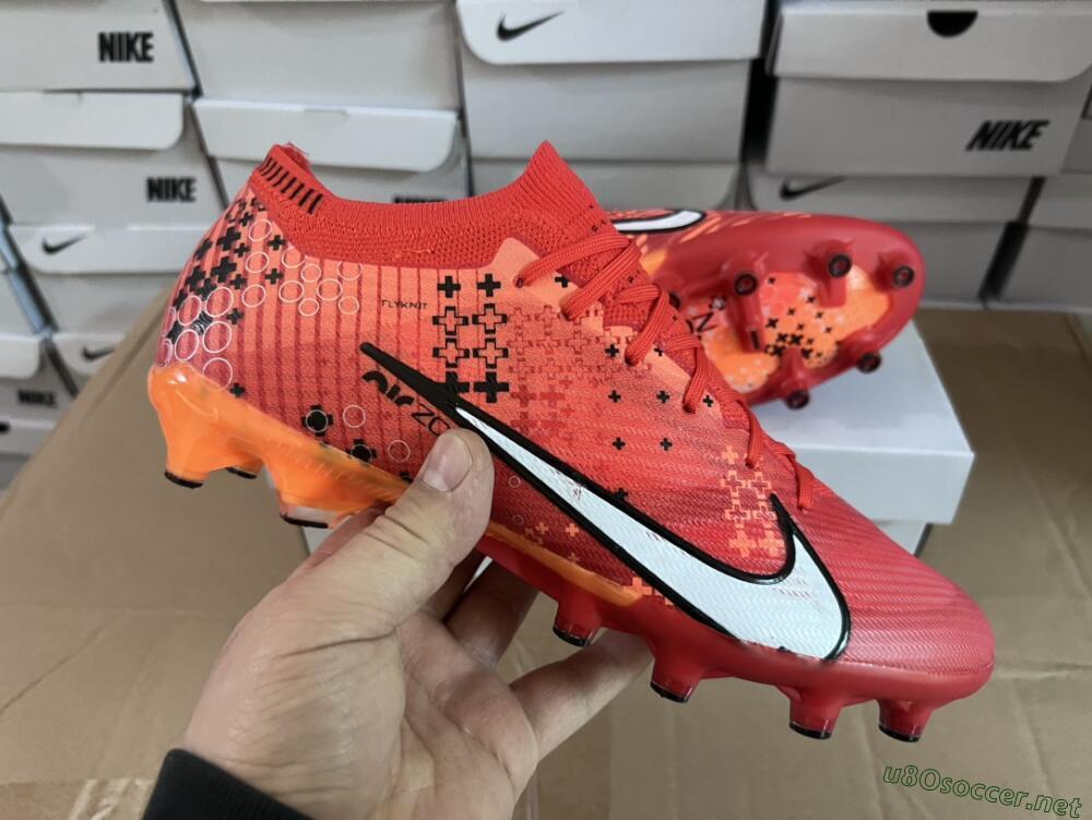 Men's Nike Air Zoom Mercurial Vapor 15 Elite AG Football Boots - Red/White/Black