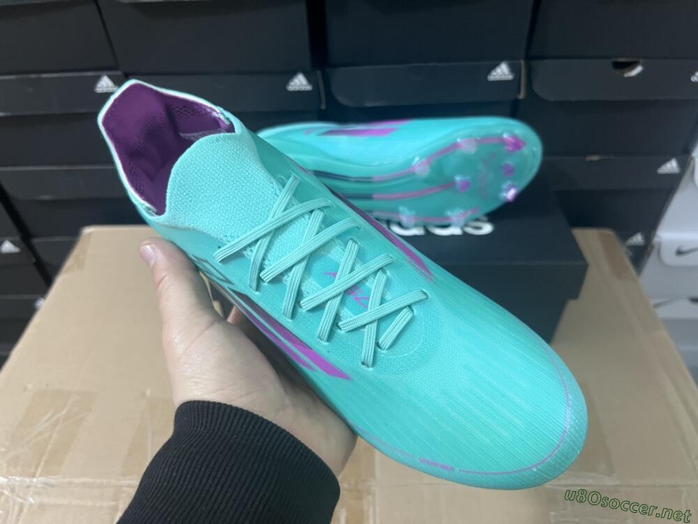 Unisex Adidas F50 Adizero FG Football Boots - Jade/Purple/Blue