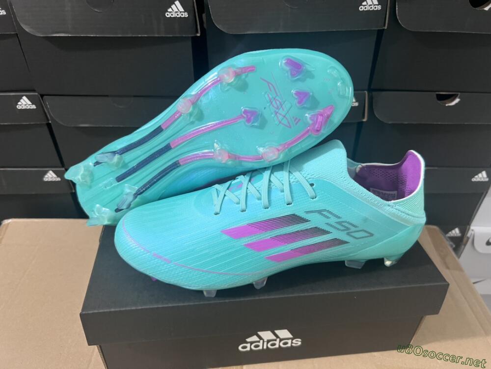 Unisex Adidas F50 Adizero FG Football Boots - Jade/Purple/Blue