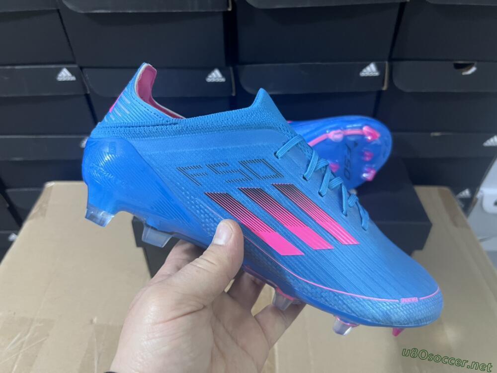 Unisex Adidas F50 Adizero FG Football Boots - Blue/Pink