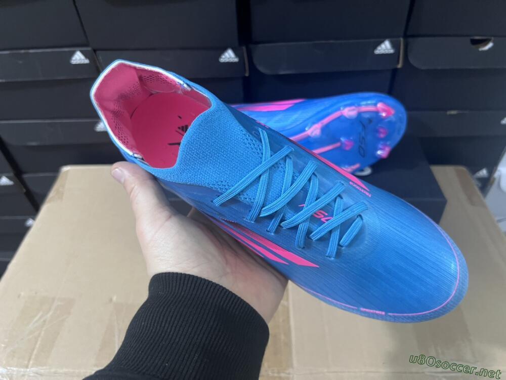 Unisex Adidas F50 Adizero FG Football Boots - Blue/Pink