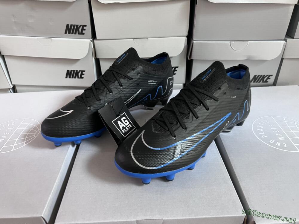 Unisex Nike Air Zoom Mercurial Vapor 15 Elite AG Football Boots - Black/Blue/White