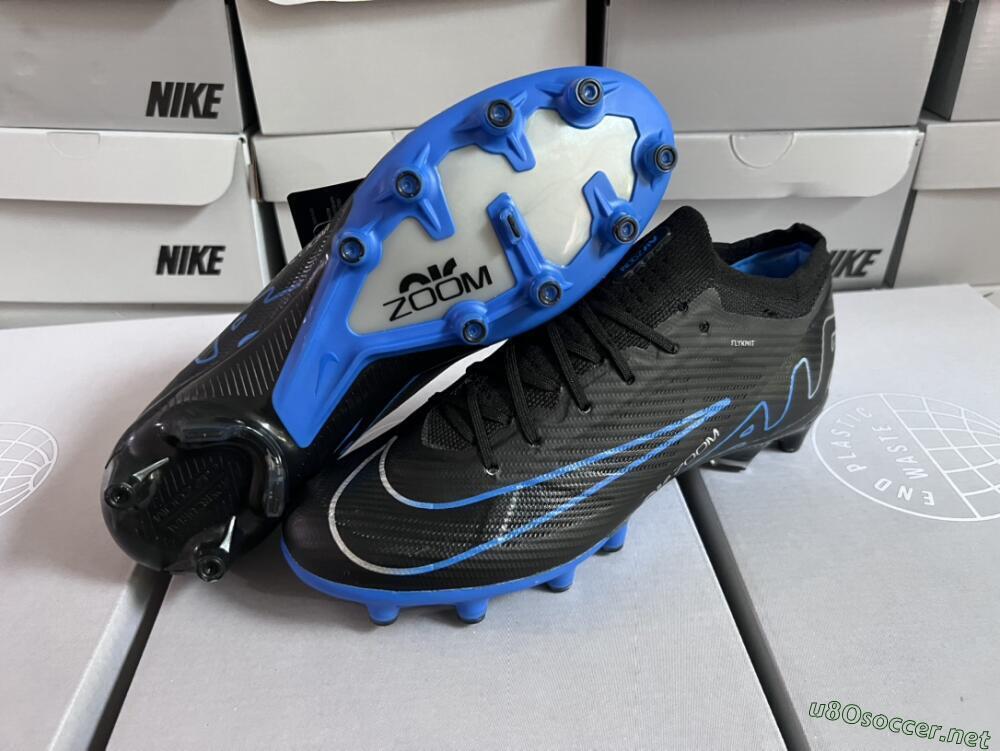 Unisex Nike Air Zoom Mercurial Vapor 15 Elite AG Football Boots - Black/Blue/White