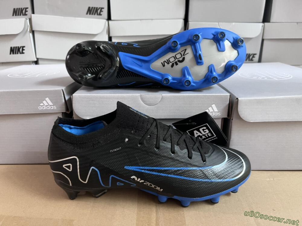 Unisex Nike Air Zoom Mercurial Vapor 15 Elite AG Football Boots - Black/Blue/White
