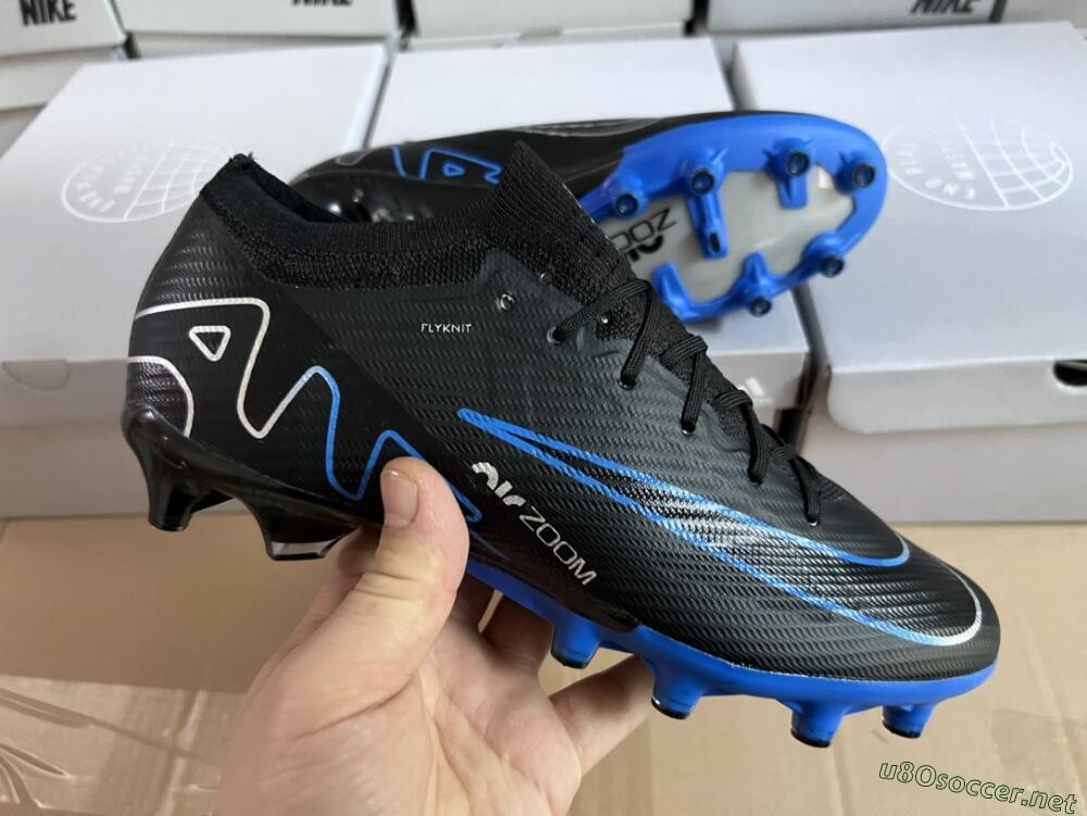 Unisex Nike Air Zoom Mercurial Vapor 15 Elite AG Football Boots - Black/Blue/White