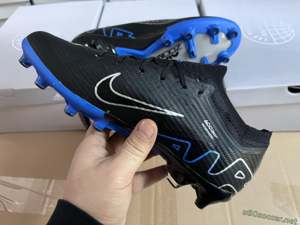 Unisex Nike Air Zoom Mercurial Vapor 15 Elite AG Football Boots - Black/Blue/White