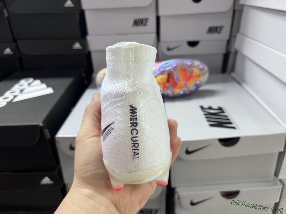 Men's Nike Air Zoom Mercurial Superfly 9 Elite AG Football Boots - White/Pink