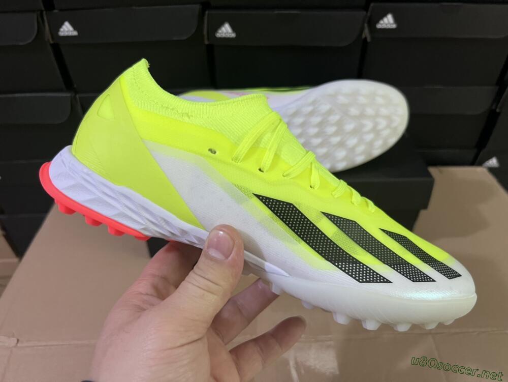 Men's Adidas X Crazyfast.1 TF Football Shoes - Yellow/Black/White