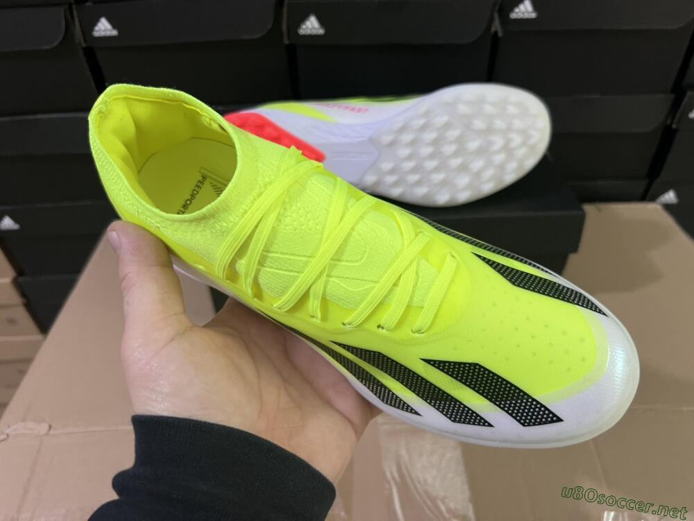 Men's Adidas X Crazyfast.1 TF Football Shoes - Yellow/Black/White