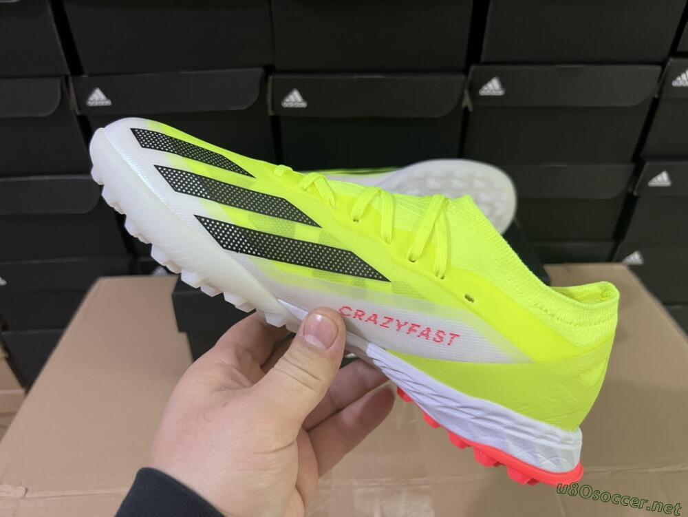 Men's Adidas X Crazyfast.1 TF Football Shoes - Yellow/Black/White