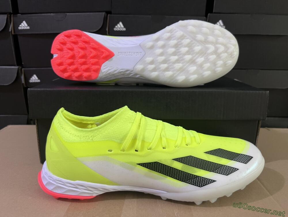 Men's Adidas X Crazyfast.1 TF Football Shoes - Yellow/Black/White
