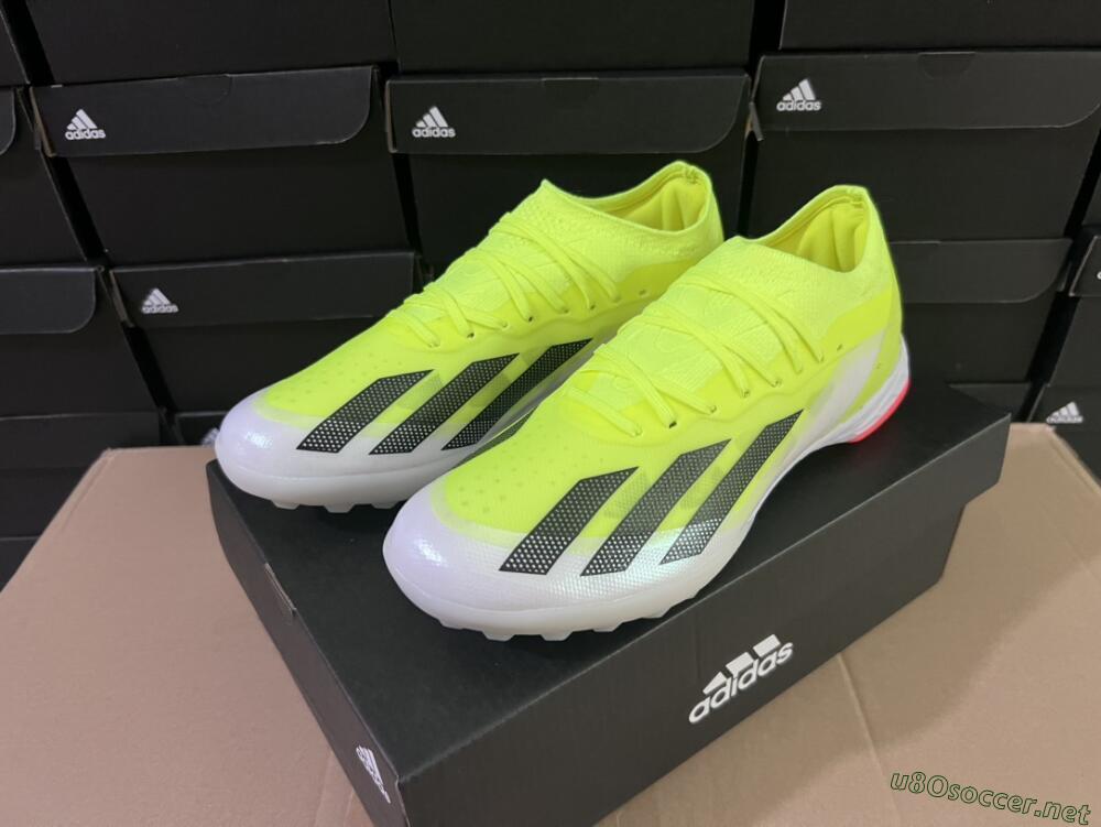 Men's Adidas X Crazyfast.1 TF Football Shoes - Yellow/Black/White