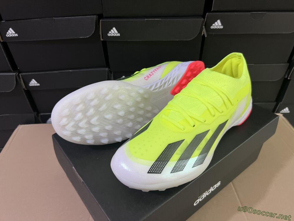 Men's Adidas X Crazyfast.1 TF Football Shoes - Yellow/Black/White