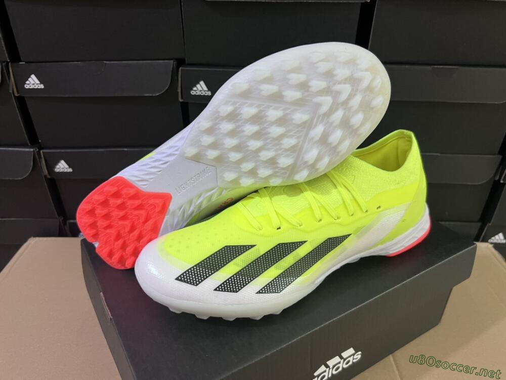 Men's Adidas X Crazyfast.1 TF Football Shoes - Yellow/Black/White