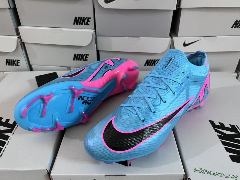 Unisex Nike Air Zoom Mercurial Vapor 15 Elite FG Football Boots - Blue/Pink/Black