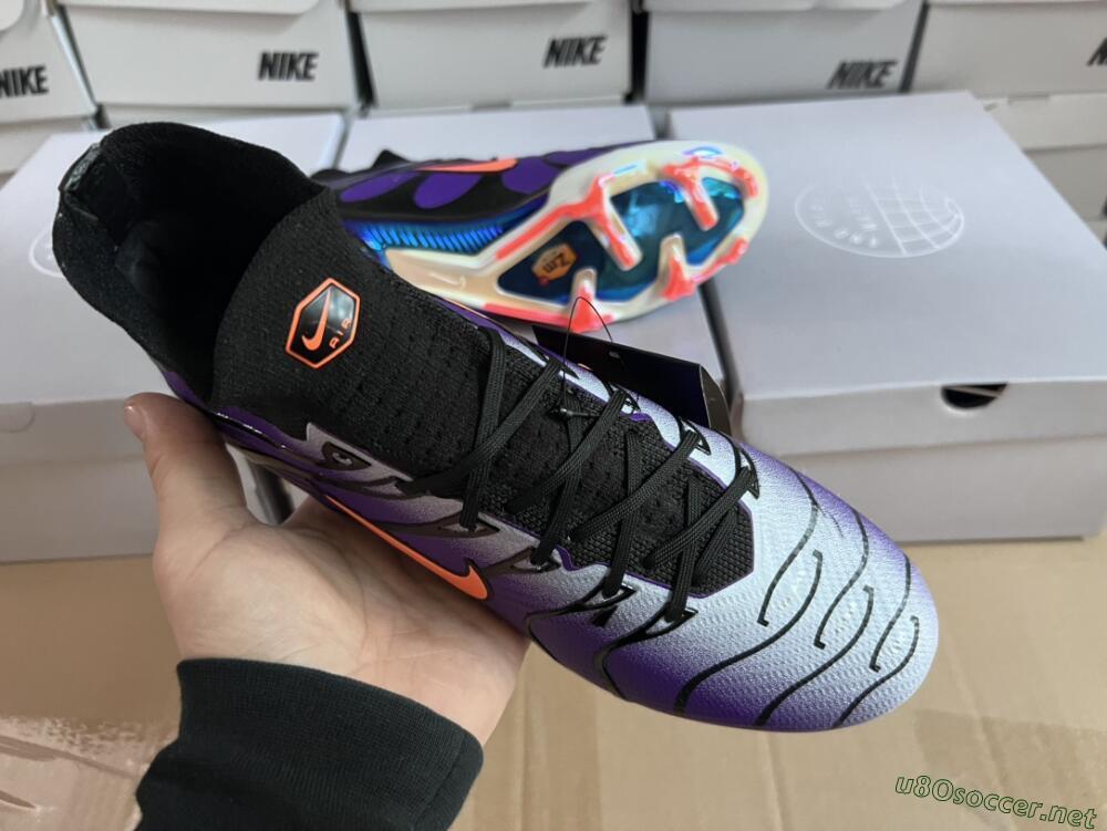 Men's Nike Air Zoom Mercurial Superfly 9 Elite FG Football Boots - Purple/Black/Orange/Gold
