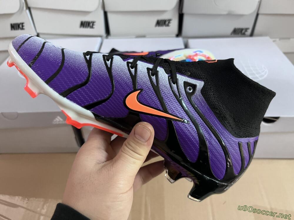 Men's Nike Air Zoom Mercurial Superfly 9 Elite FG Football Boots - Purple/Black/Orange/Gold