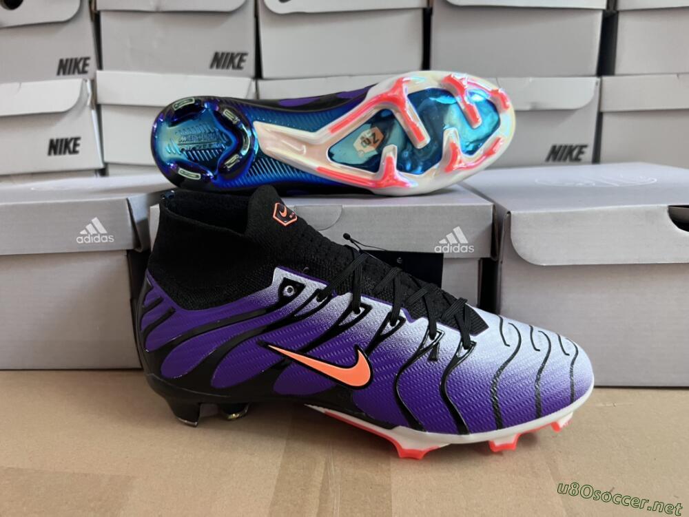Men's Nike Air Zoom Mercurial Superfly 9 Elite FG Football Boots - Purple/Black/Orange/Gold