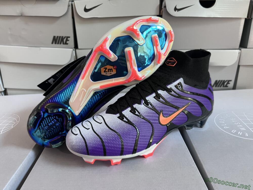 Men's Nike Air Zoom Mercurial Superfly 9 Elite FG Football Boots - Purple/Black/Orange/Gold