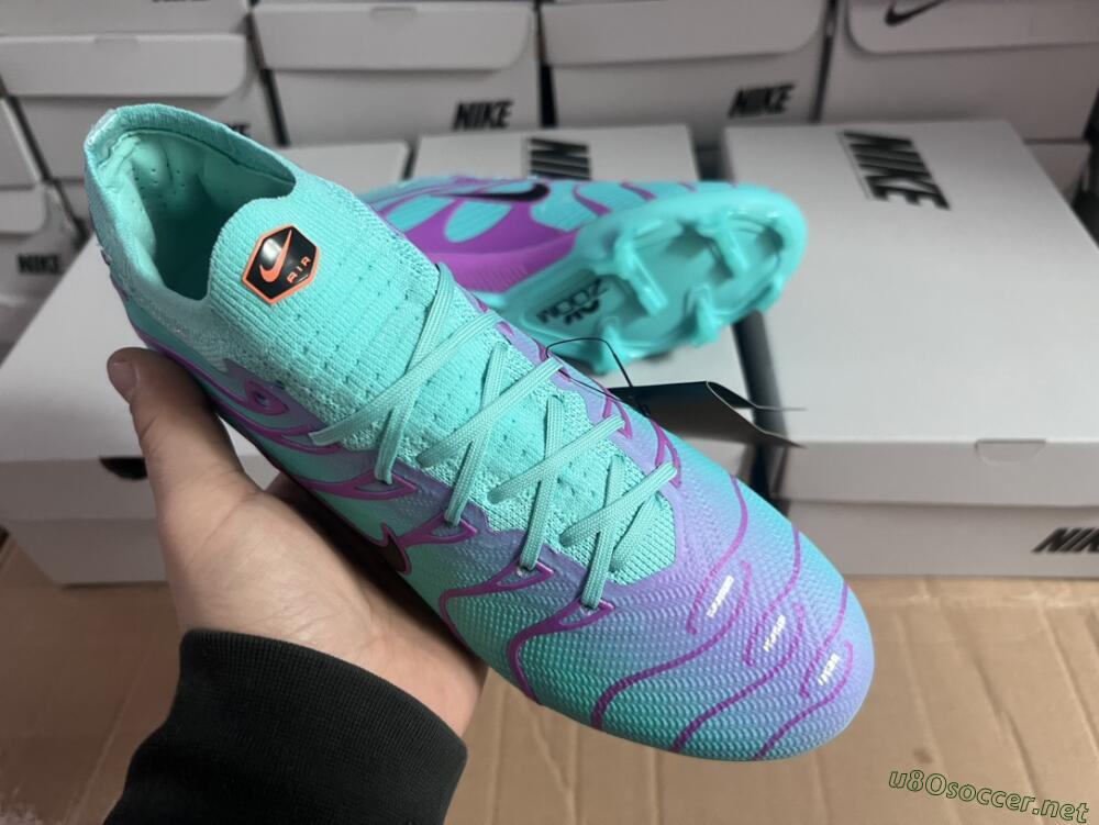 Men's Nike Air Zoom Mercurial Vapor 15 Elite FG Football Boots - Jade/Purple/Black