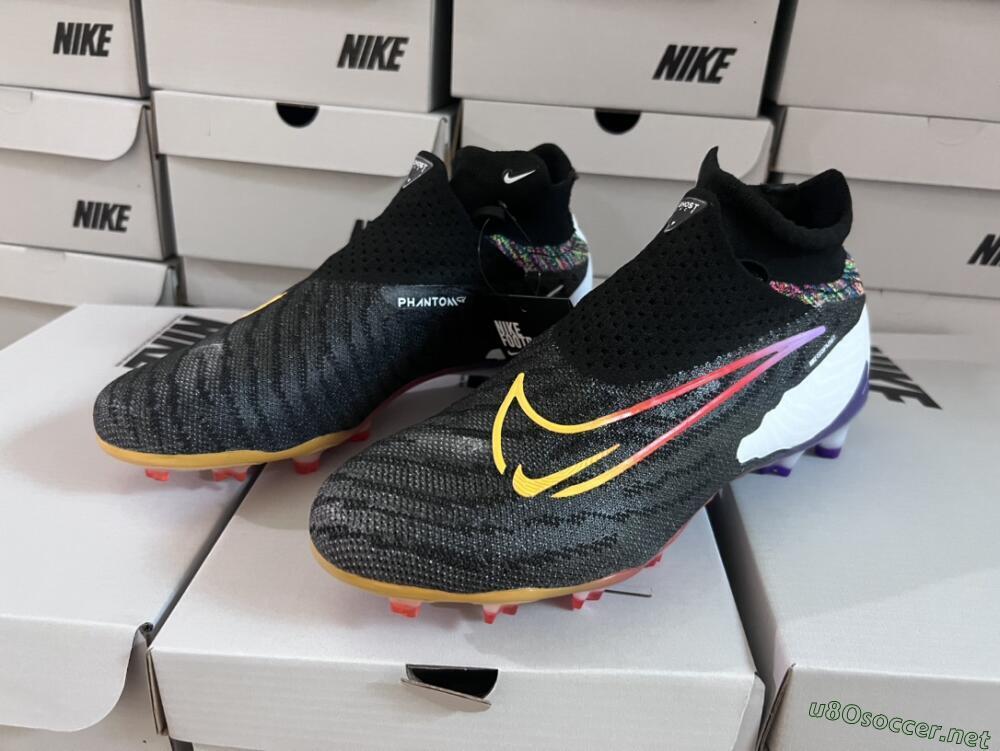 Unisex Nike Phantom GX Elite FG Football Boots - Black/Yellow/Orange/Purple