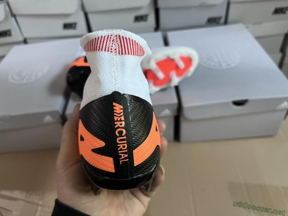 Unisex Nike Air Zoom Mercurial Superfly 9 Elite FG Football Boots - White/Orange/Black