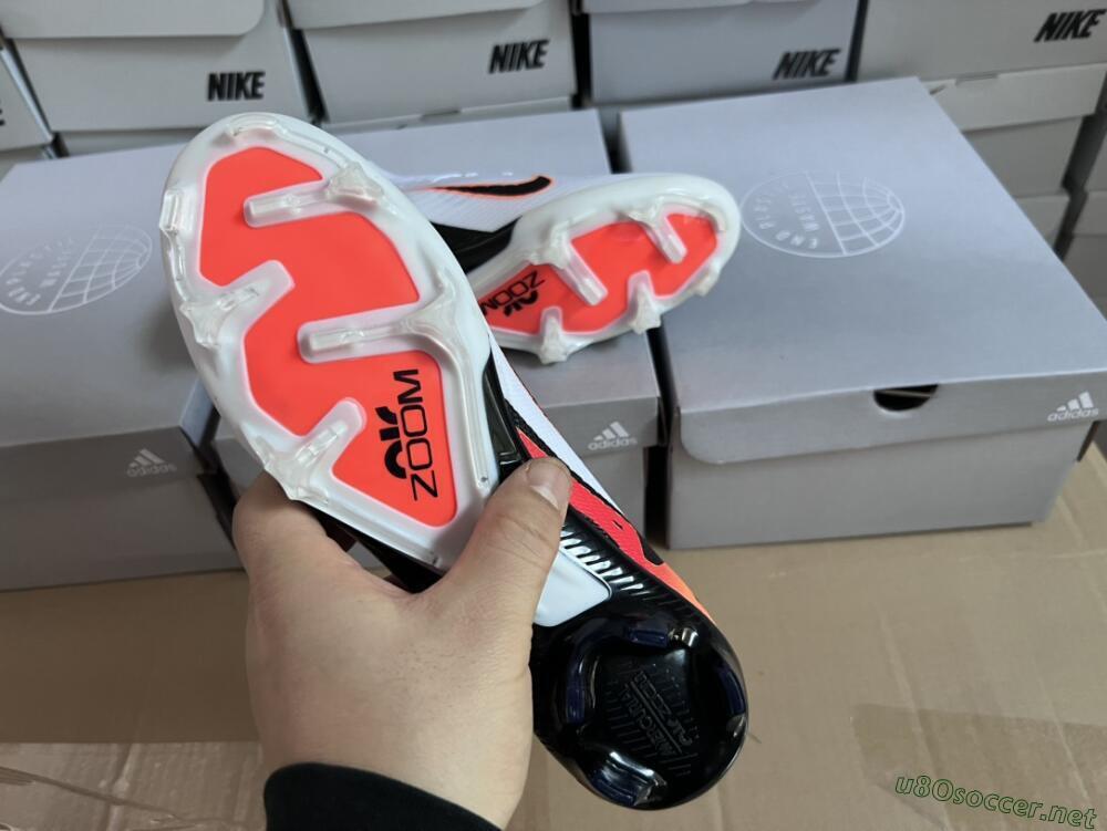 Unisex Nike Air Zoom Mercurial Superfly 9 Elite FG Football Boots - White/Orange/Black
