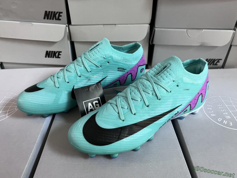 Unisex Nike Air Zoom Mercurial Vapor 15 Elite AG Football Boots - Jade/Purple/Black