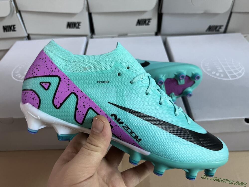 Unisex Nike Air Zoom Mercurial Vapor 15 Elite AG Football Boots - Jade/Purple/Black