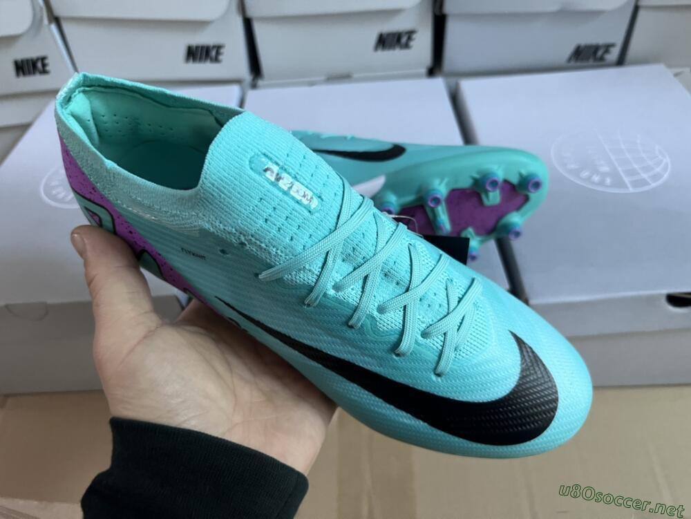 Unisex Nike Air Zoom Mercurial Vapor 15 Elite AG Football Boots - Jade/Purple/Black
