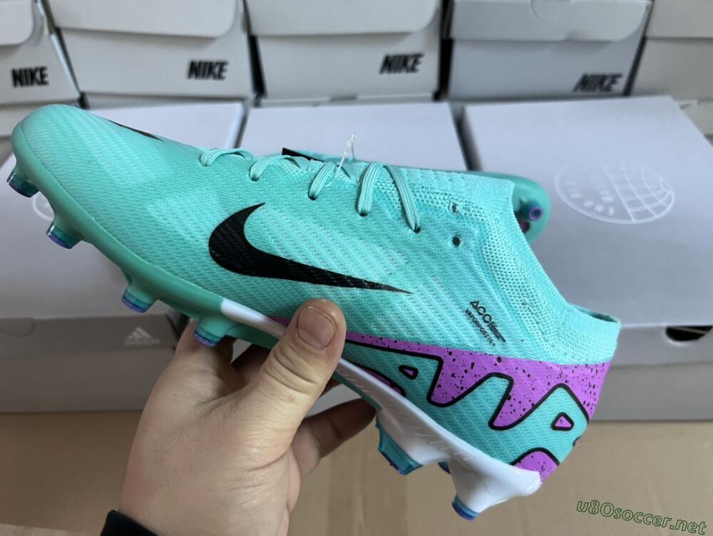 Unisex Nike Air Zoom Mercurial Vapor 15 Elite AG Football Boots - Jade/Purple/Black