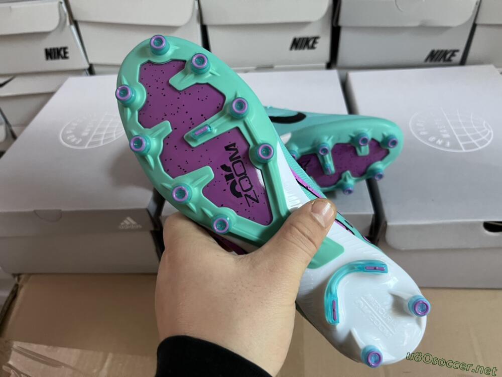 Unisex Nike Air Zoom Mercurial Vapor 15 Elite AG Football Boots - Jade/Purple/Black