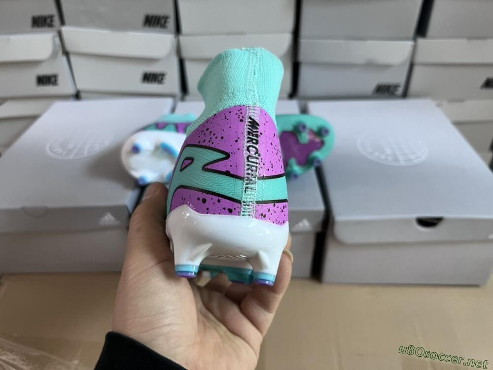Unisex Nike Air Zoom Mercurial Superfly 9 Elite AG Football Boots - Jade/Purple/Black