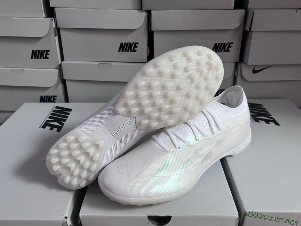 Men's Adidas X Crazyfast.1 TF Football Shoes - White/Silver