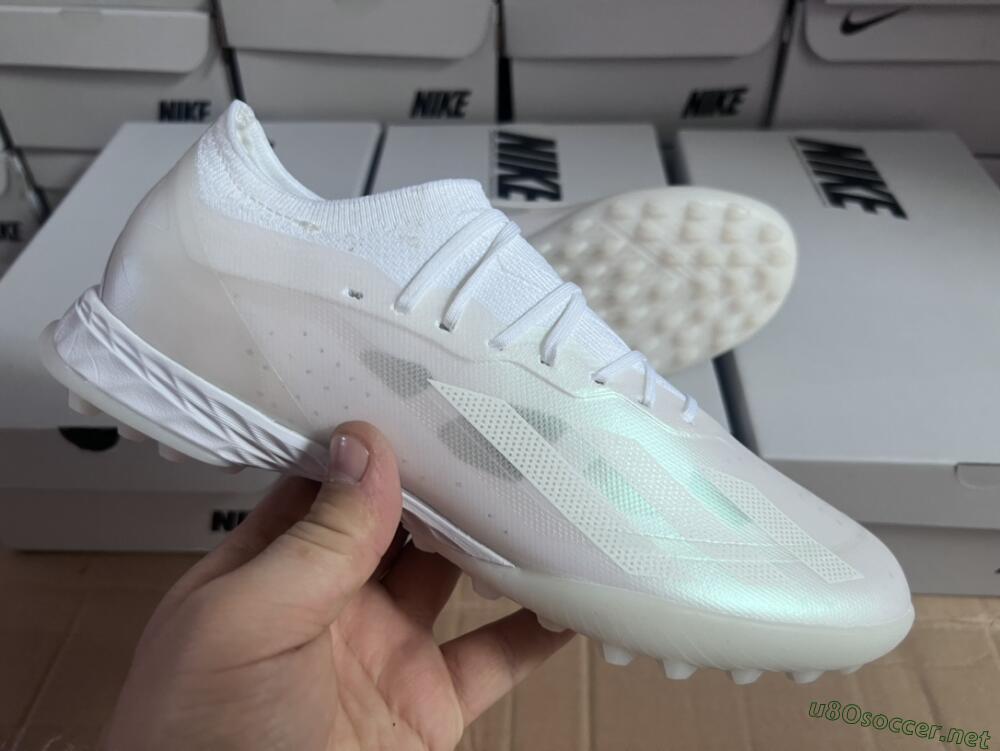 Men's Adidas X Crazyfast.1 TF Football Shoes - White/Silver