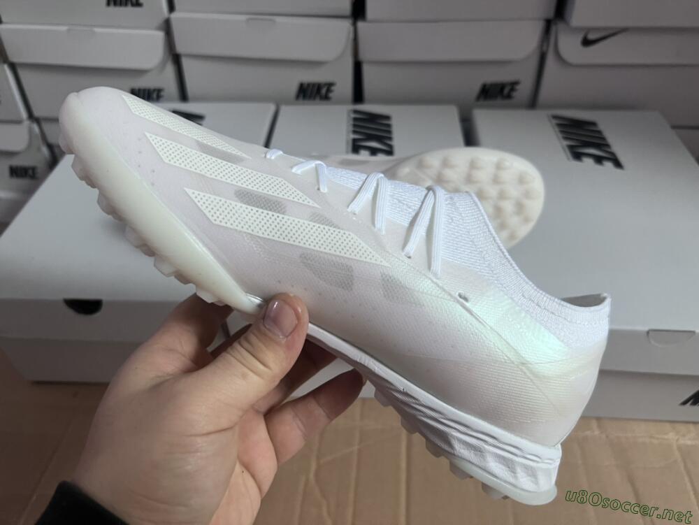 Men's Adidas X Crazyfast.1 TF Football Shoes - White/Silver