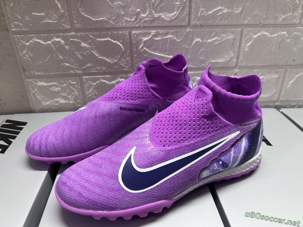 Men's Nike Phantom GX Elite DF Link TF Football Shoes - Purple/Black/White