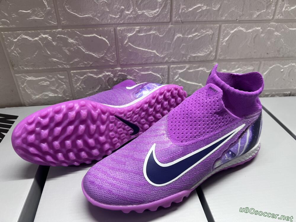 Men's Nike Phantom GX Elite DF Link TF Football Shoes - Purple/Black/White