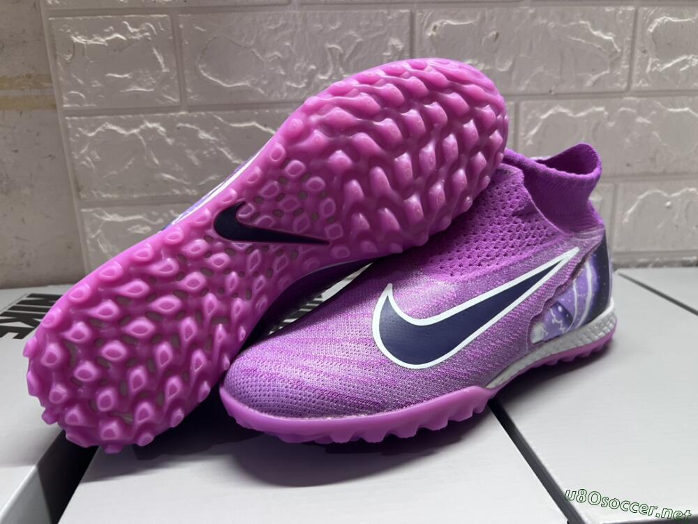 Men's Nike Phantom GX Elite DF Link TF Football Shoes - Purple/Black/White