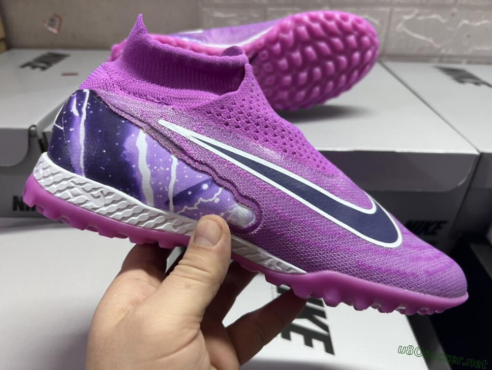 Men's Nike Phantom GX Elite DF Link TF Football Shoes - Purple/Black/White
