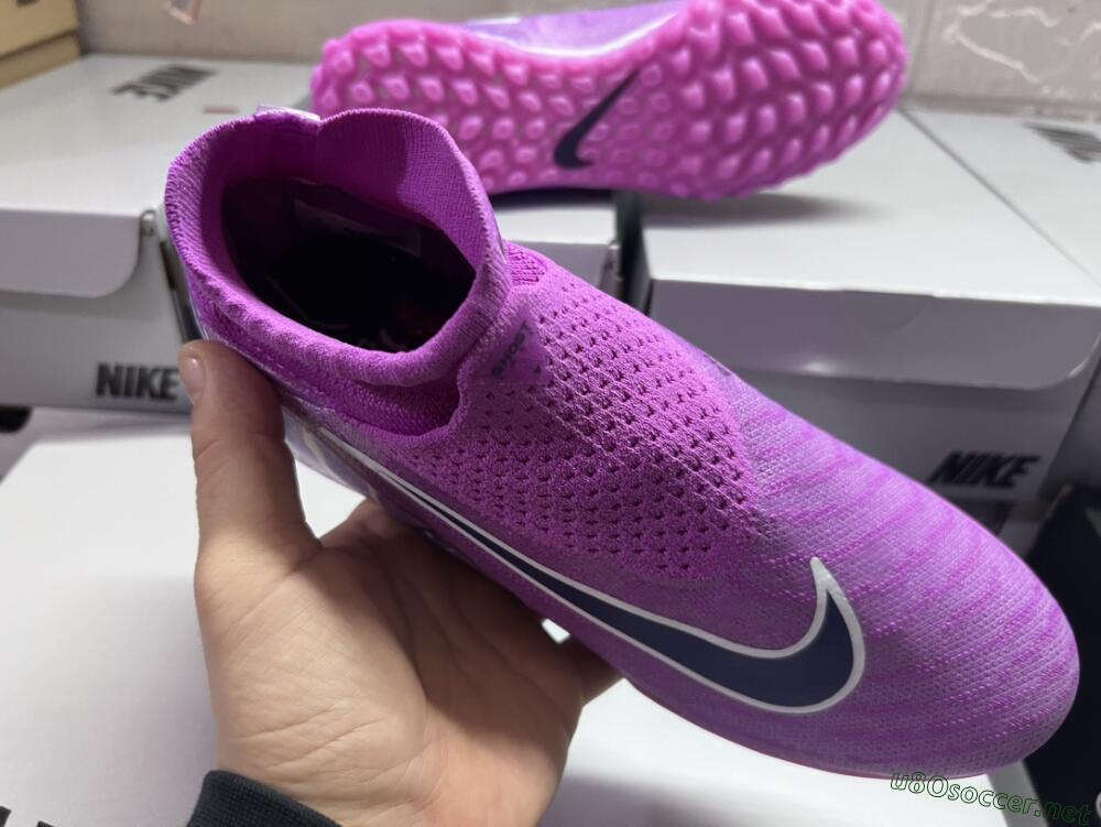 Men's Nike Phantom GX Elite DF Link TF Football Shoes - Purple/Black/White