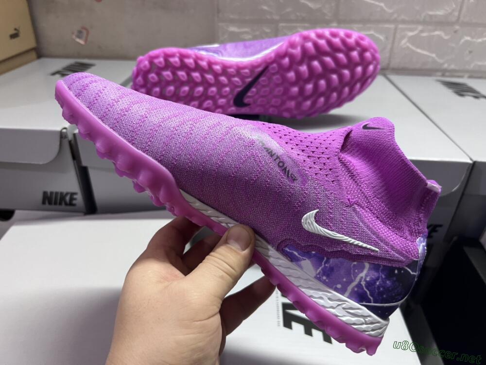 Men's Nike Phantom GX Elite DF Link TF Football Shoes - Purple/Black/White
