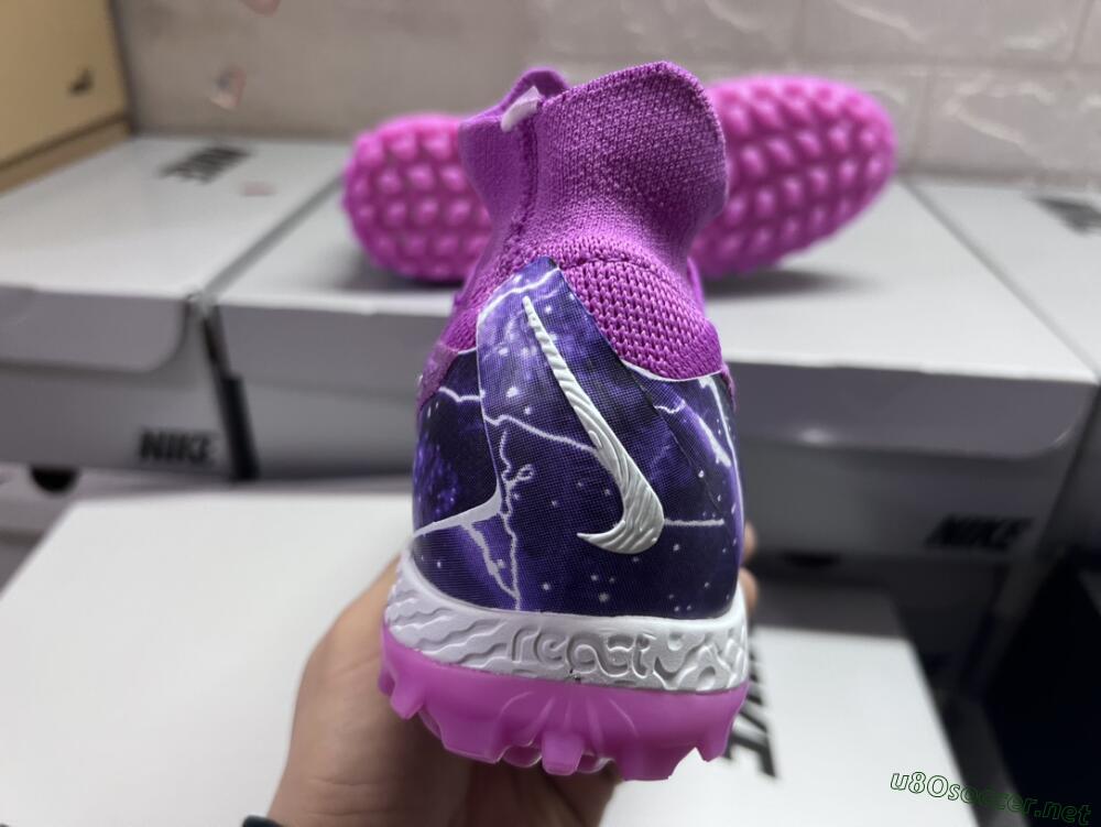 Men's Nike Phantom GX Elite DF Link TF Football Shoes - Purple/Black/White