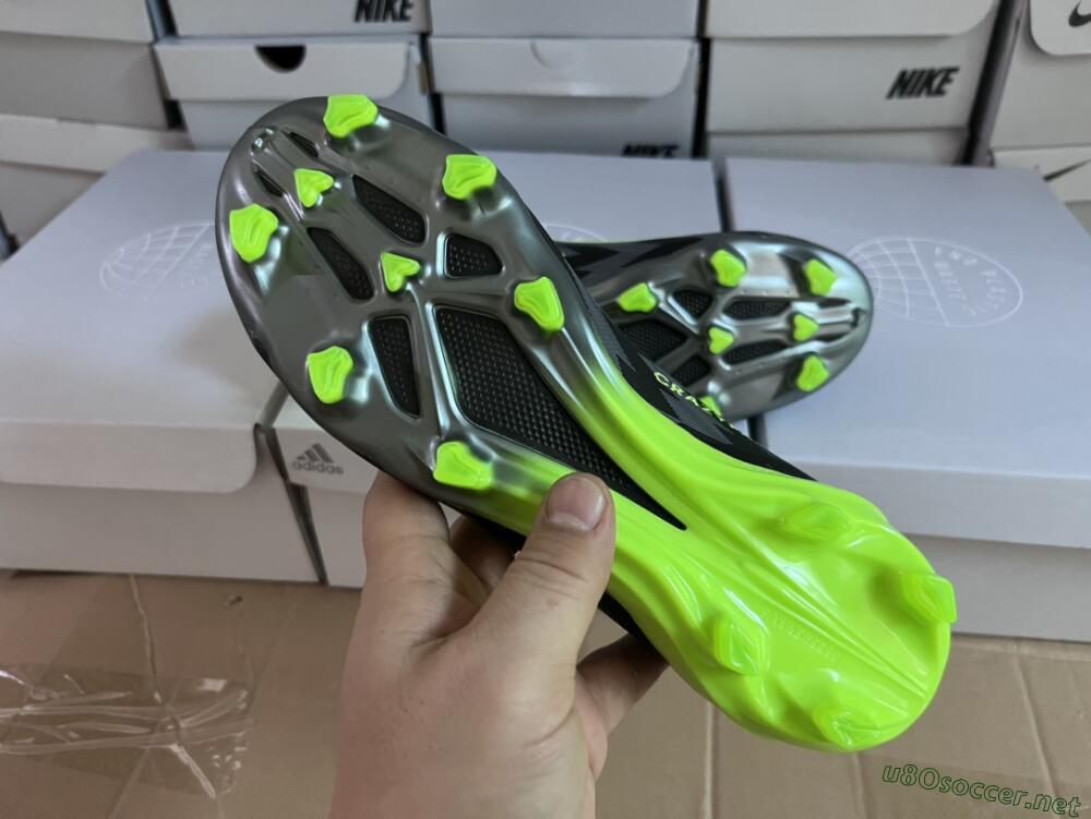 Men's Adidas x Crazyfast.1 FG Football Boots - Black/Green