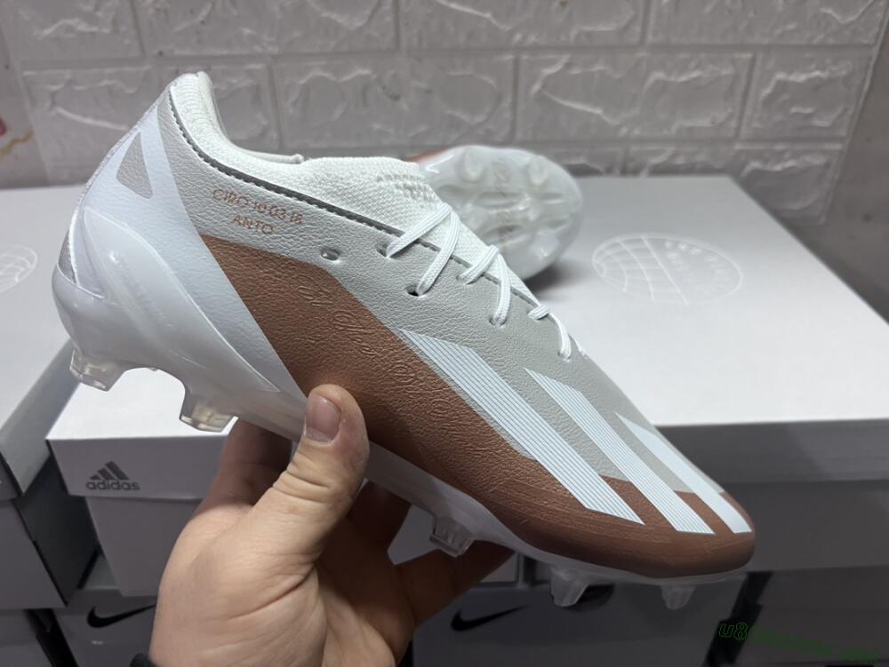 Men's Adidas X Crazyfast.1 FG Football Boots - Silver/White/Brown