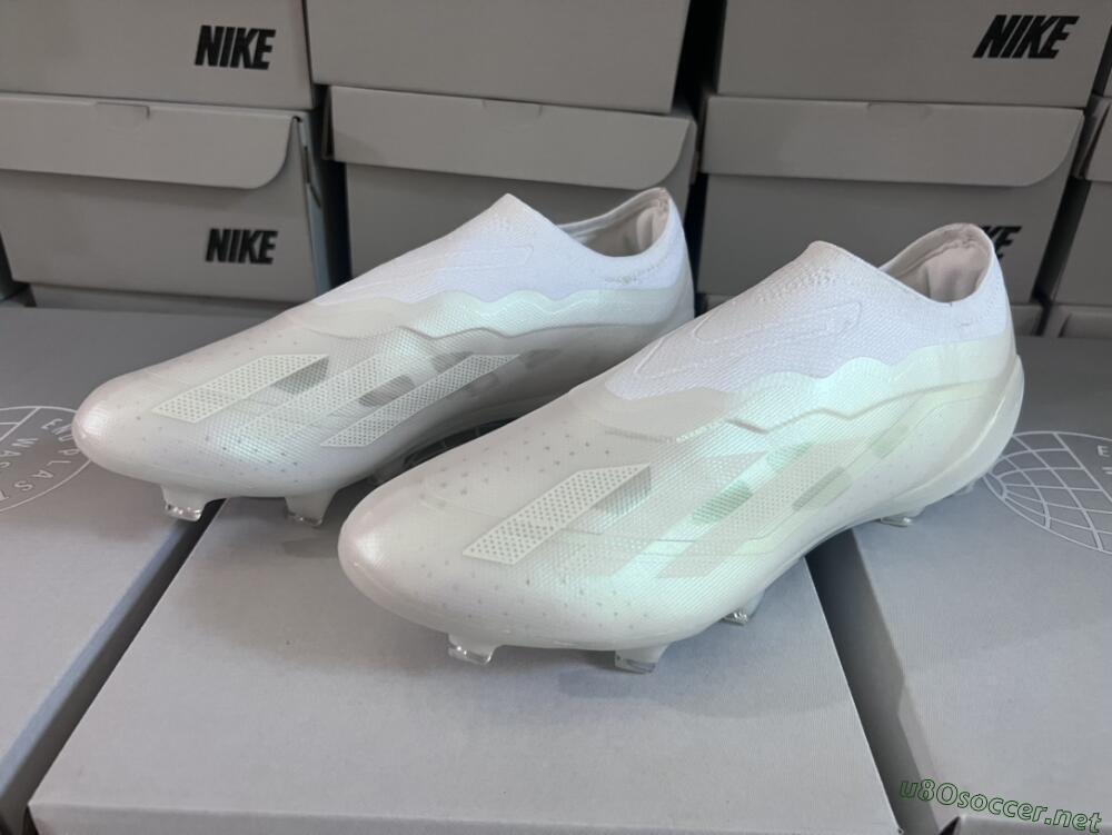 Men's Adidas X Crazyfast+ LL FG Football Boots - White/White/White