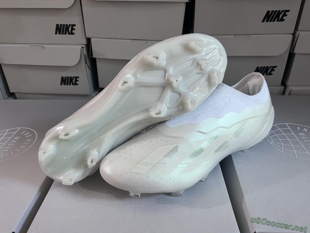 Men's Adidas X Crazyfast+ LL FG Football Boots - White/White/White